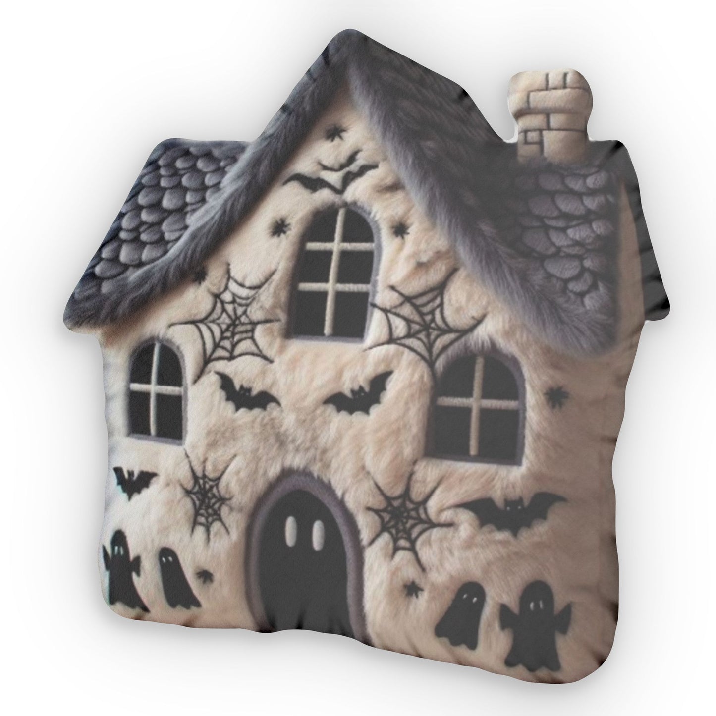 Haunted House Halloween, Spooky Gift, Plush Shaped Pillow