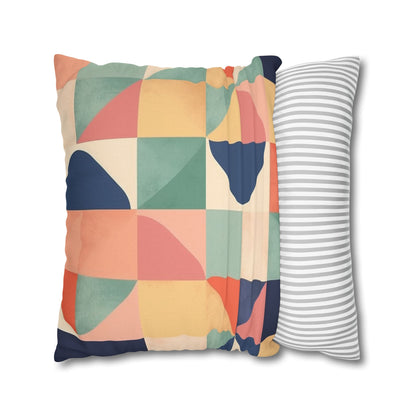 Minimalist Geometric Shapes - Pastel Decor Design Spun Polyester Square Pillow Case