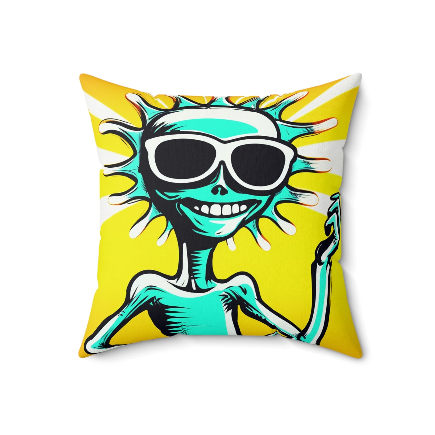 Chic Summer Extraterrestrial Anime Cartoon Spun Polyester Square Pillow