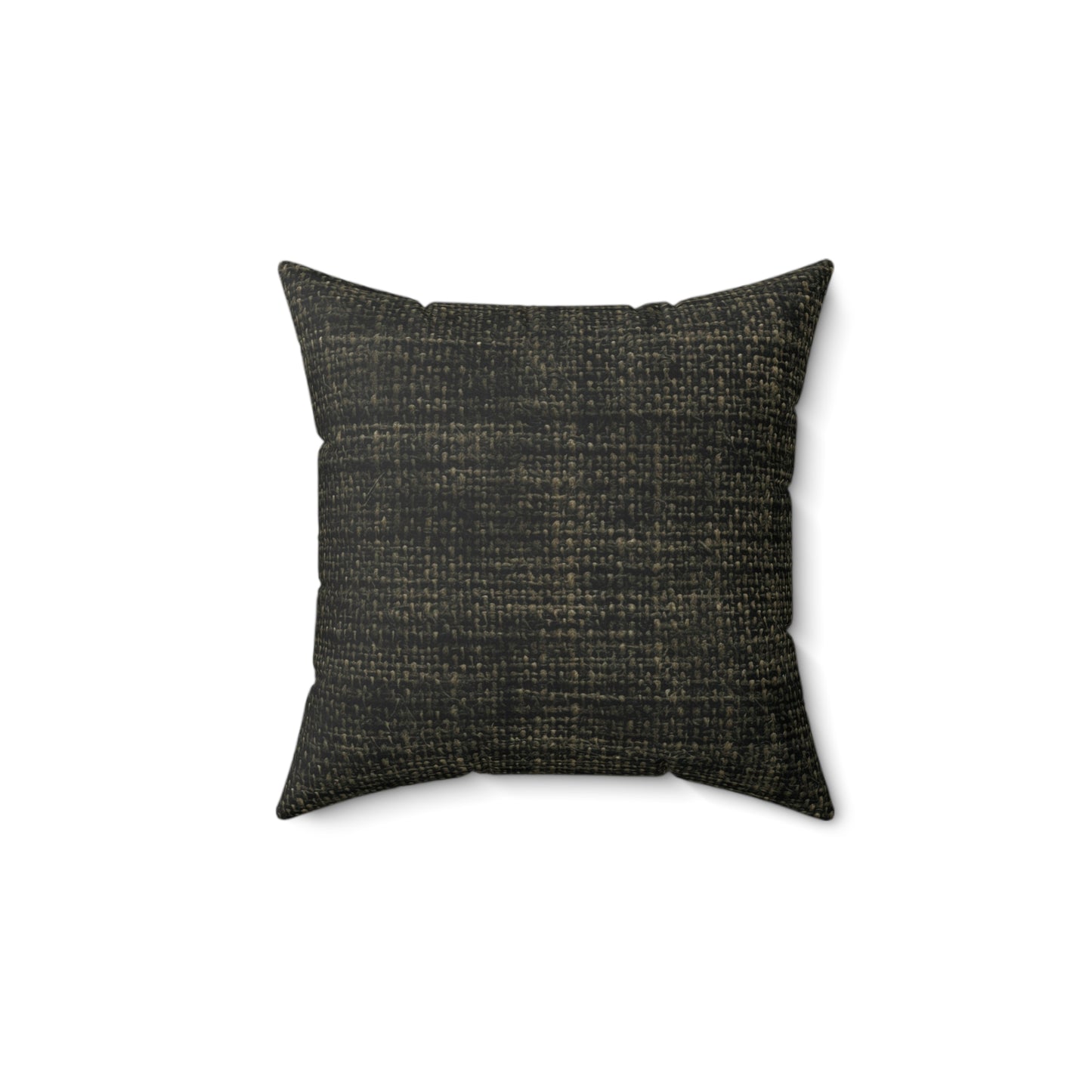 Sophisticated Seamless Texture - Black Denim-Inspired Fabric - Spun Polyester Square Pillow