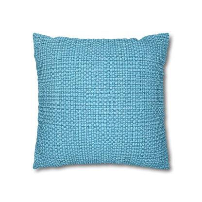 Bright Aqua Teal: Denim-Inspired Refreshing Blue Summer Fabric - Spun Polyester Square Pillow Case