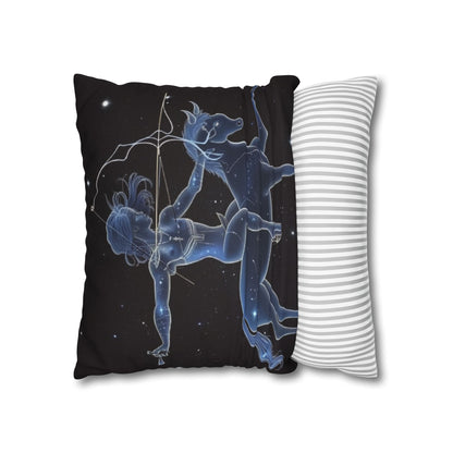 Sagittarius Zodiac in Starlit Universe - Fluorescent Colors - Spun Polyester Square Pillow Case