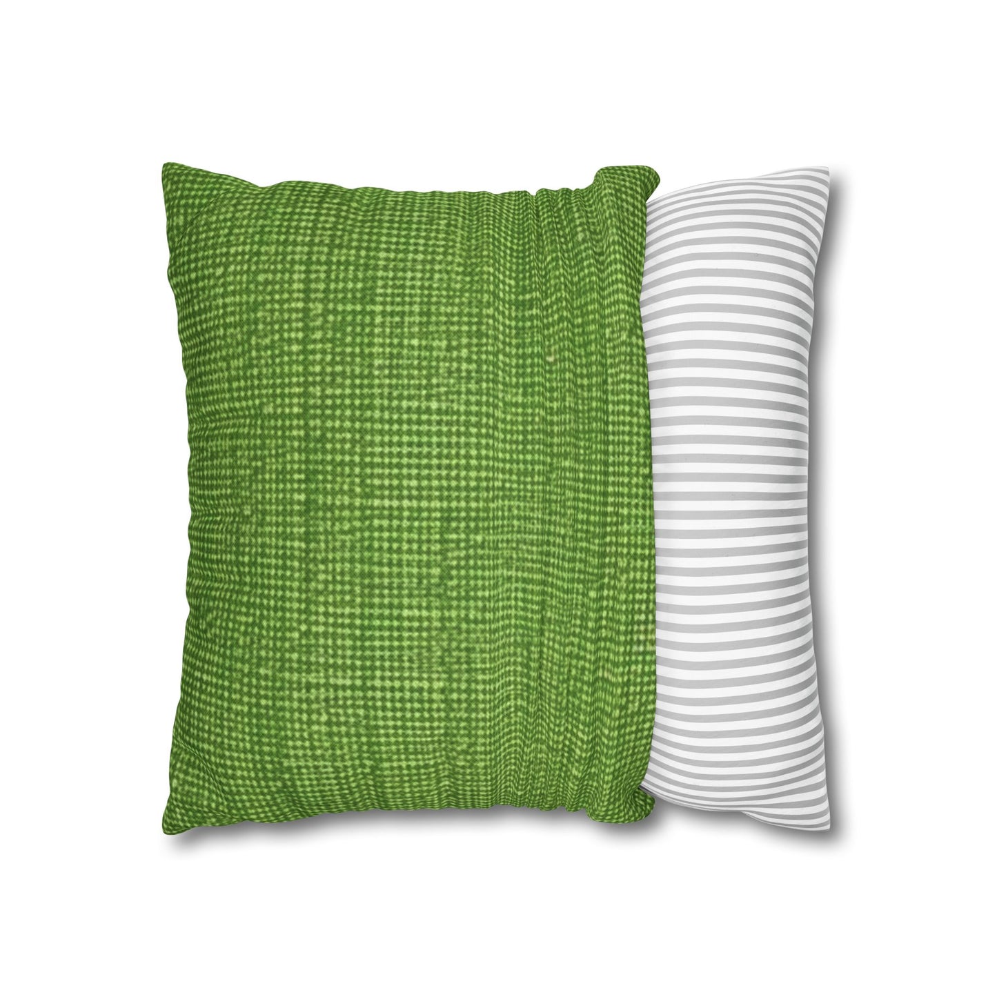 Olive Green Denim-Style: Seamless, Textured Fabric - Spun Polyester Square Pillow Case