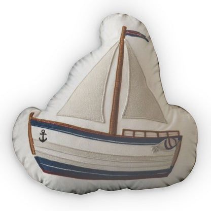 Sail Boat Plush, Boating Ship Gift, Shaped Pillow