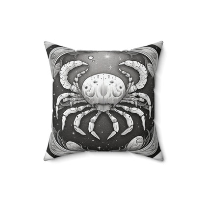 Cancer Zodiac, Crab Symbol Design, Water Element, Spun Polyester Square Pillow