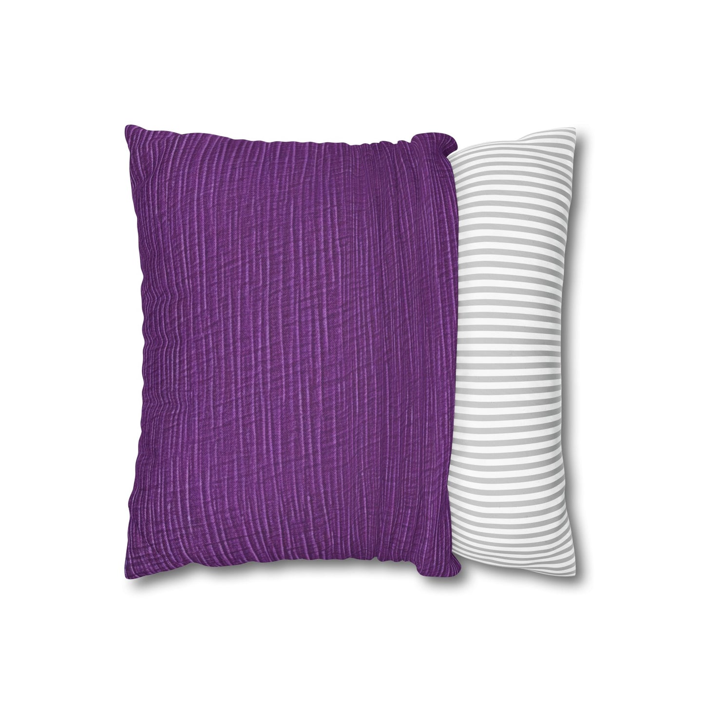 Violet/Plum/Purple: Denim-Inspired Luxurious Fabric - Spun Polyester Square Pillow Case