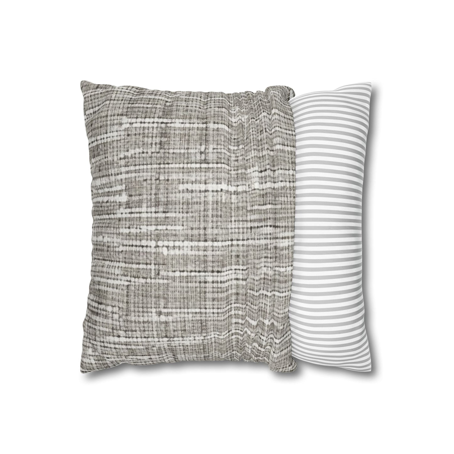 Silver Grey: Denim-Inspired, Contemporary Fabric Design - Spun Polyester Square Pillow Case