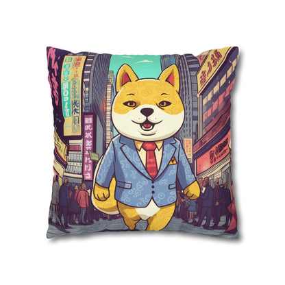 Shiba Inu Business Dog Pillow Case Crypto Fan Favorite, Polyester