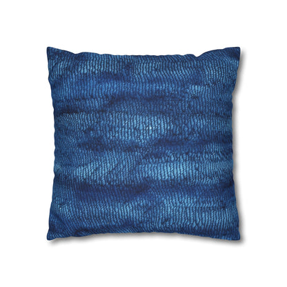 Blue Spectrum: Denim-Inspired Fabric Light to Dark - Spun Polyester Square Pillow Case