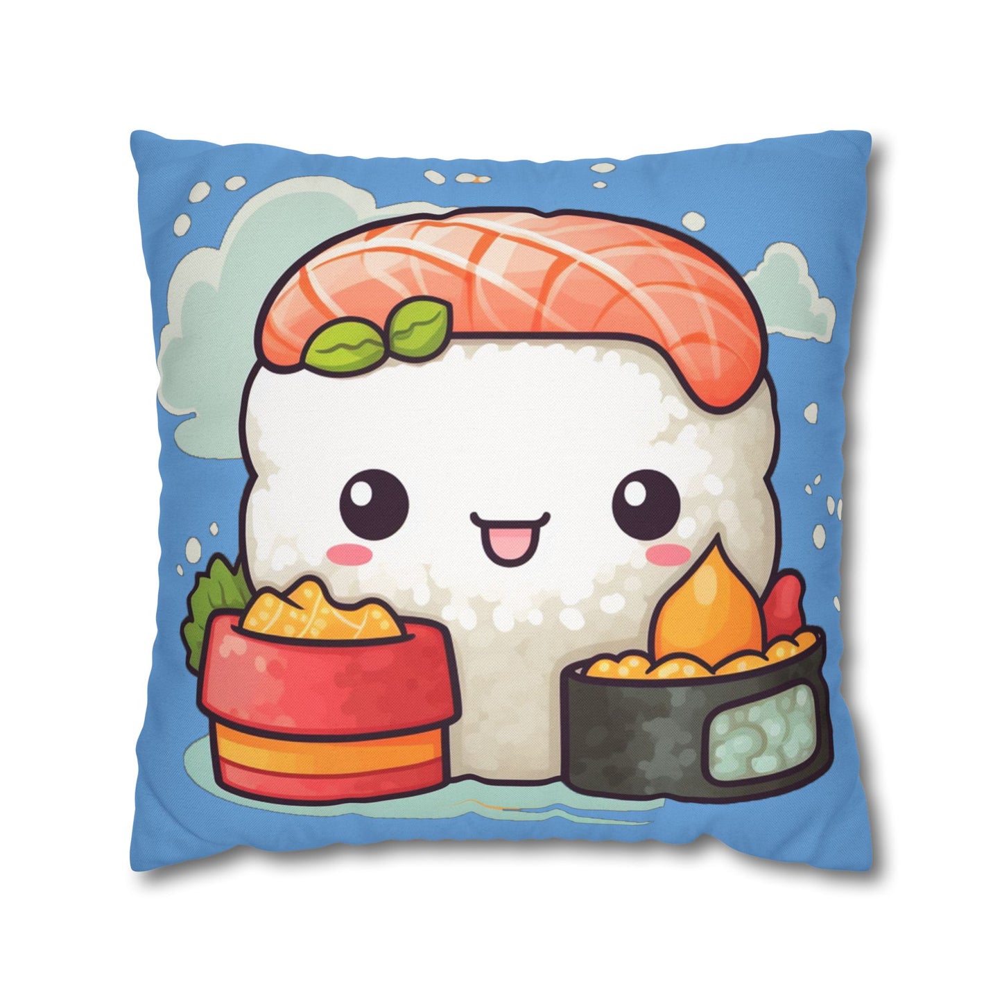 Anime Sushi - Japanese Cute kawaii - Otaku Gift - Spun Polyester Square Pillow Case