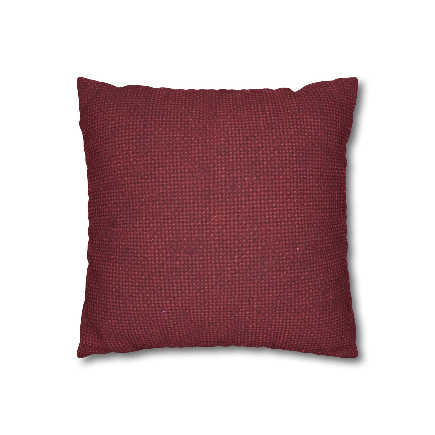 Seamless Texture - Maroon/Burgundy Denim-Inspired Fabric - Spun Polyester Square Pillow Case