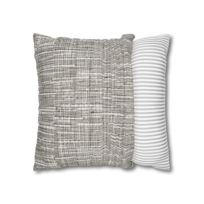 Silver Grey: Denim-Inspired, Contemporary Fabric Design - Spun Polyester Square Pillow Case