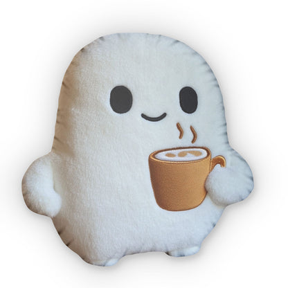 Coffee Ghost Plush Cushion Shaped Pillow