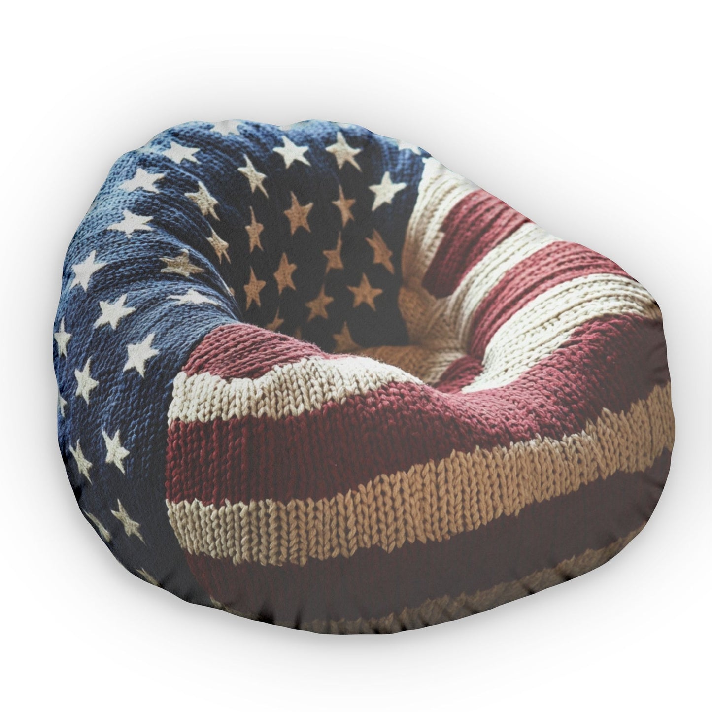 USA Patriotic Flag Beanbag Chair Cushion, Plush Shaped Pillow