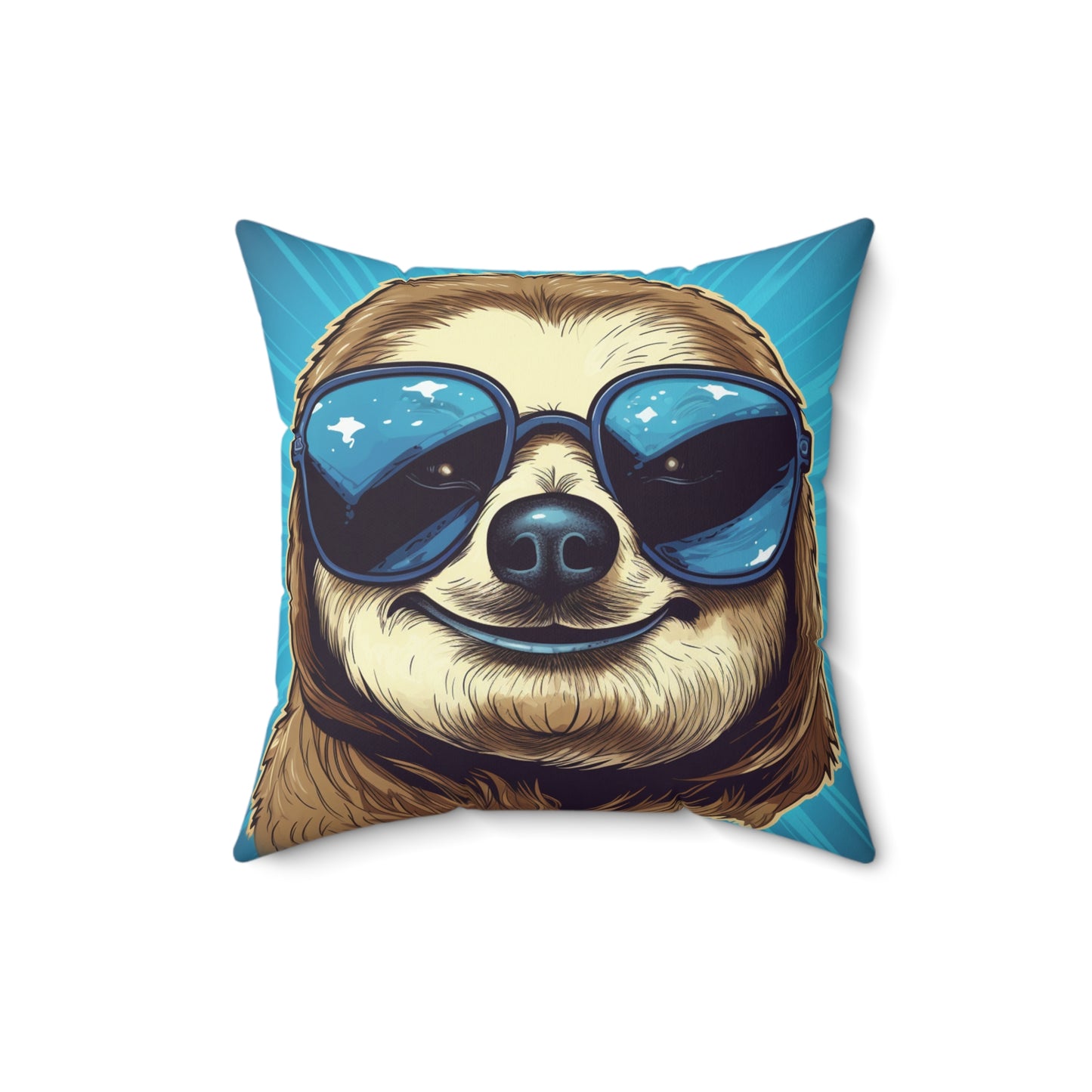 Retro Space Sloth Animal Design Spun Polyester Square Pillow