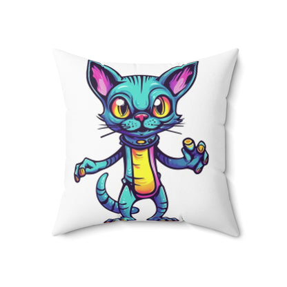 Cat Alien Creature Animal Spun Polyester Square Pillow