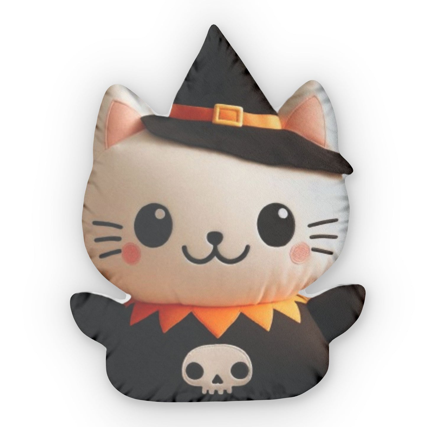 Halloween Witch Cat, Spooky Kitten Plush, Shaped Pillow