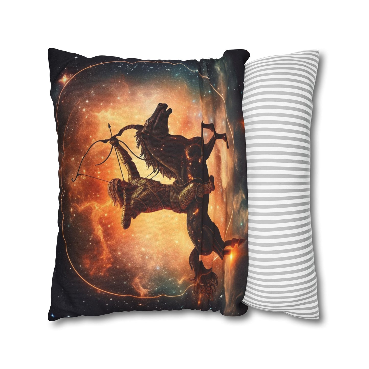 Sagittarius Constellation Totem - Archer in Action Zodiac Symbol - Spun Polyester Square Pillow Case