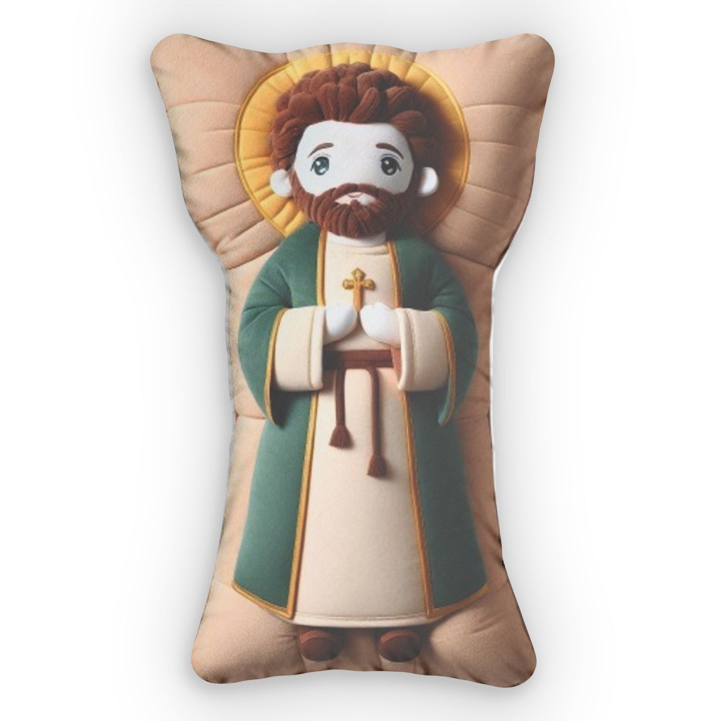 St. Joseph Doll, Catholic Plush, Baptism Gift, Shaped Pillow