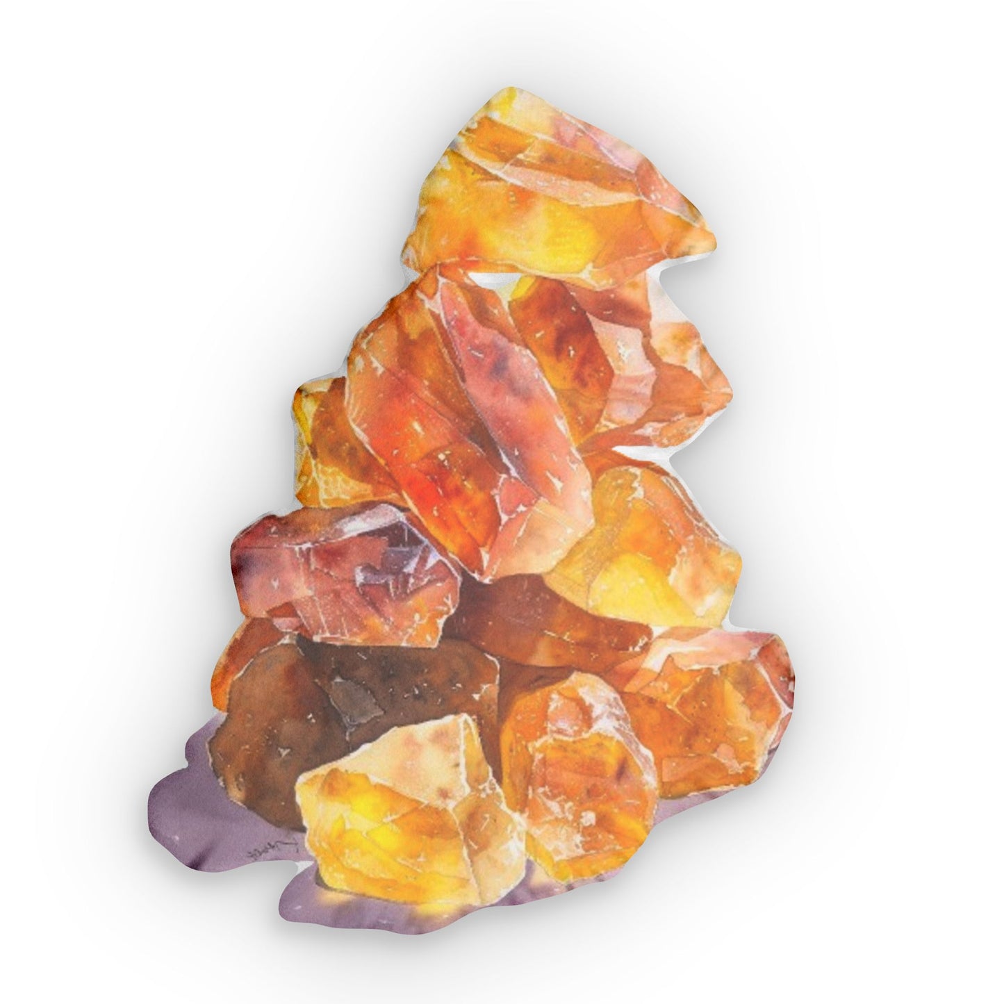 Raw Imperial Topaz - Sacral, Solar Plexus and Crown Chakra -  Shaped Pillow