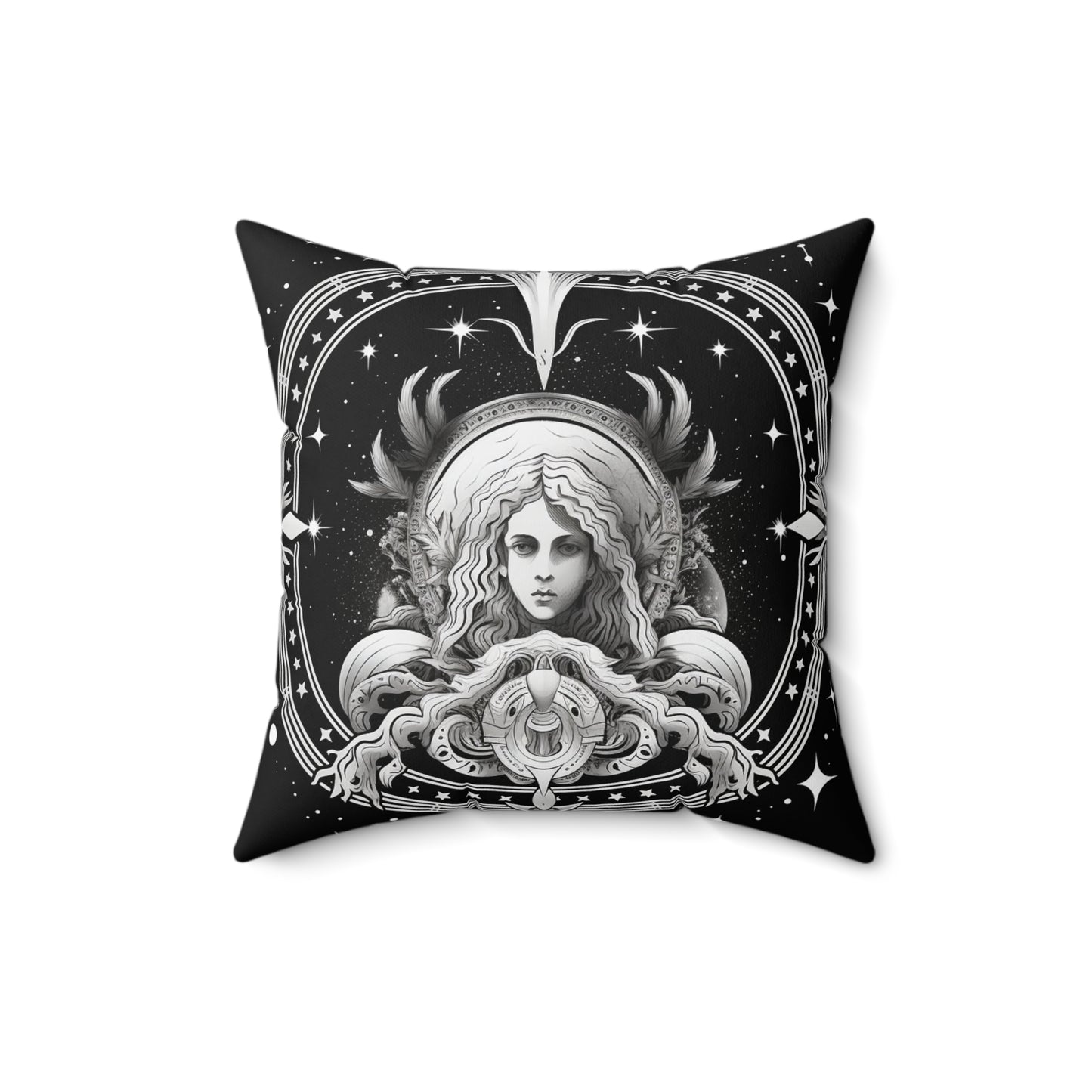 Virgo Zodiac, Maiden Symbol Design, Earth Element, Spun Polyester Square Pillow