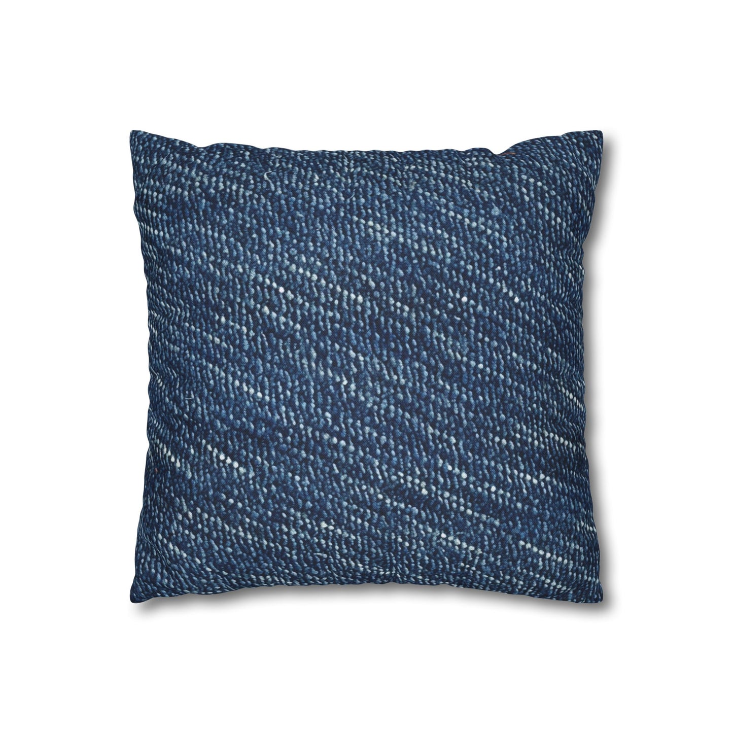 Denim-Inspired Design - Distinct Textured Fabric Pattern - Spun Polyester Square Pillow Case