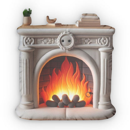 Roman Classic Fireplace, Plush Shaped Pillow