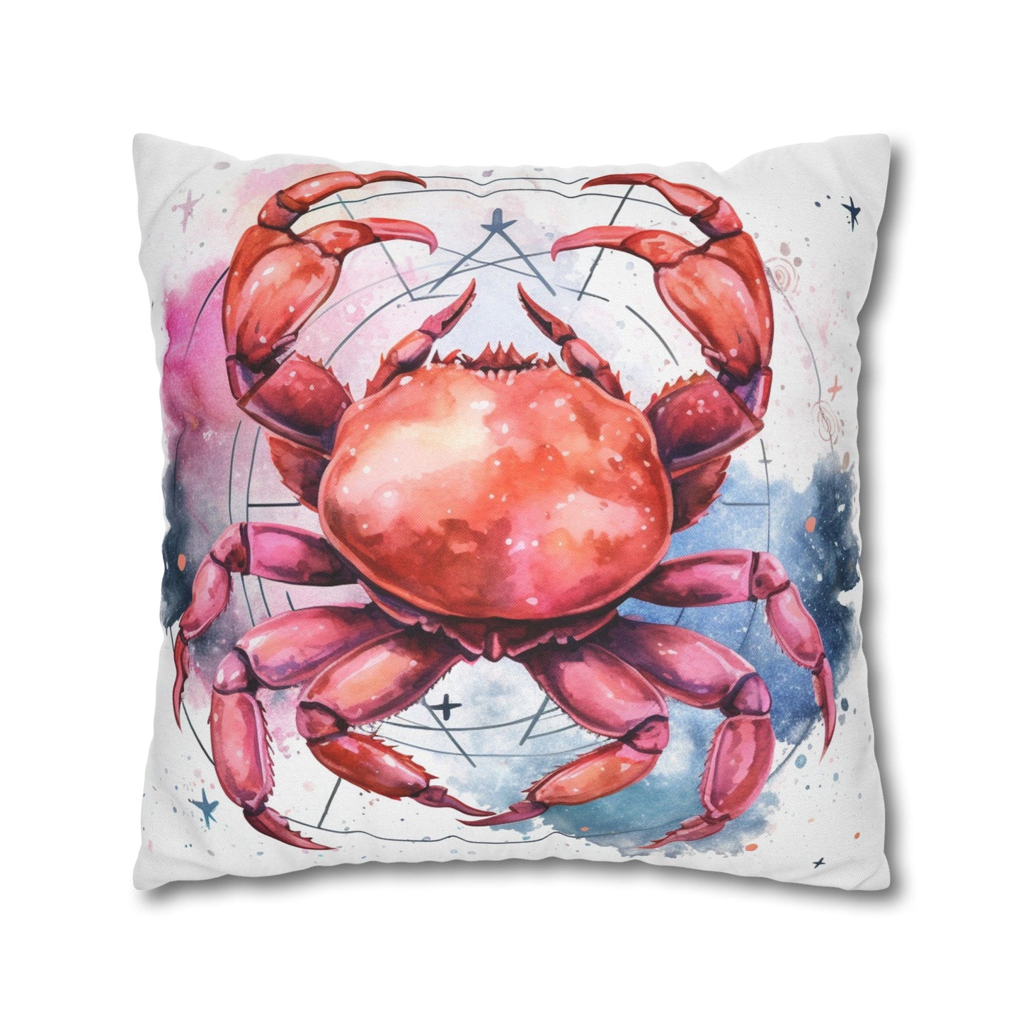 Cancer Star Sign - Elegant Zodiac Astrology Spun Polyester Square Pillow Case