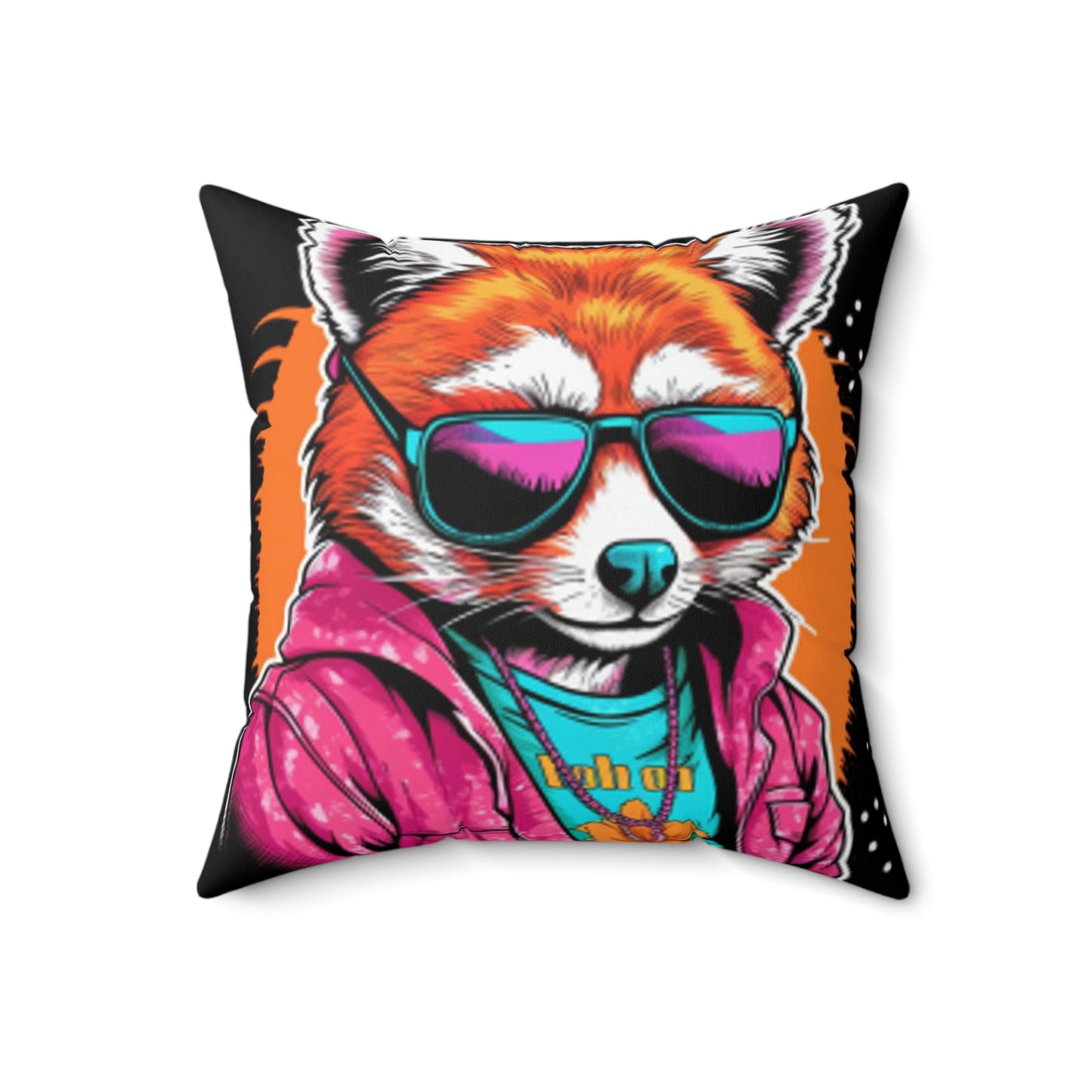 Red Panda Pop Culture Anime Cartoon Graphic Spun Polyester Square Pillow