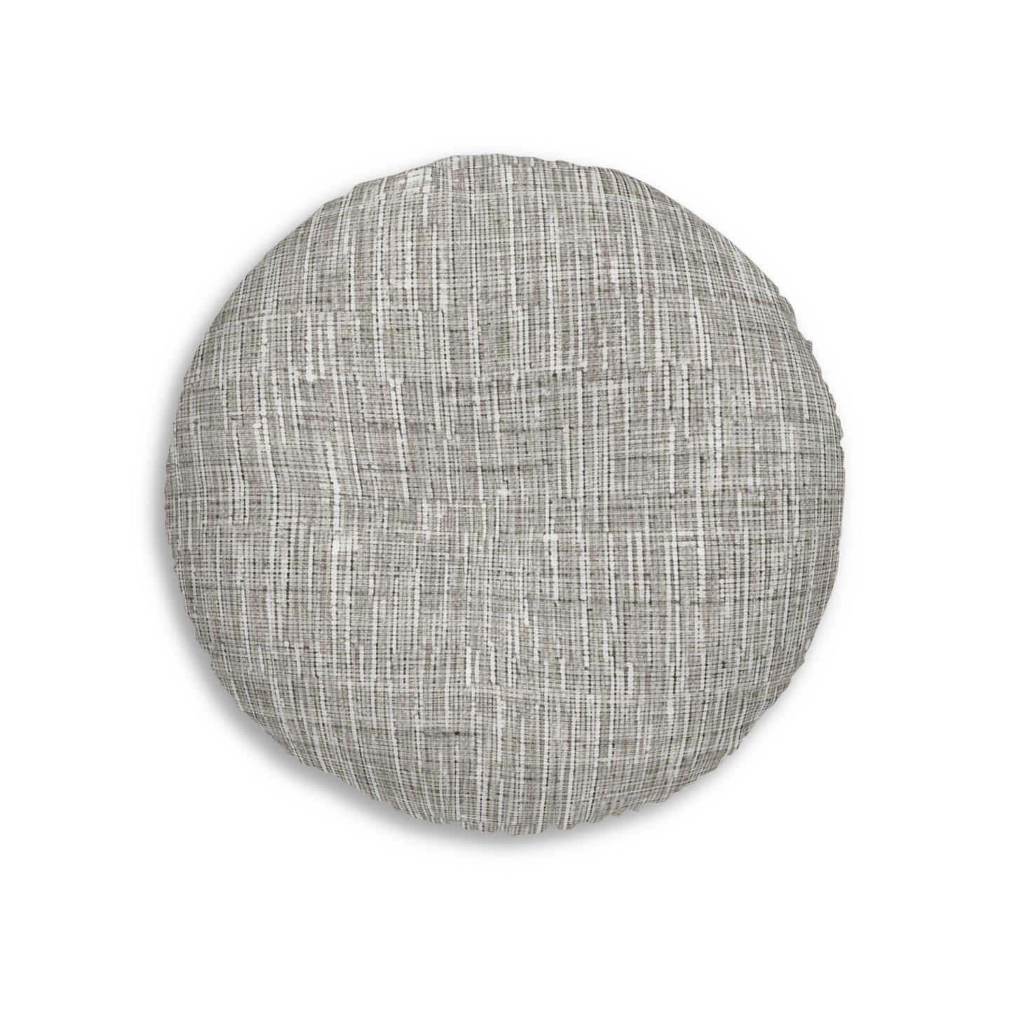 Silver Grey: Denim-Inspired, Contemporary Fabric Design - Tufted Floor Pillow, Round