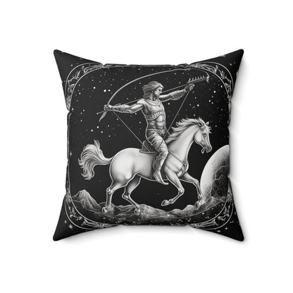 Sagittarius Zodiac, Archer Design, Fire Element, Spun Polyester Square Pillow