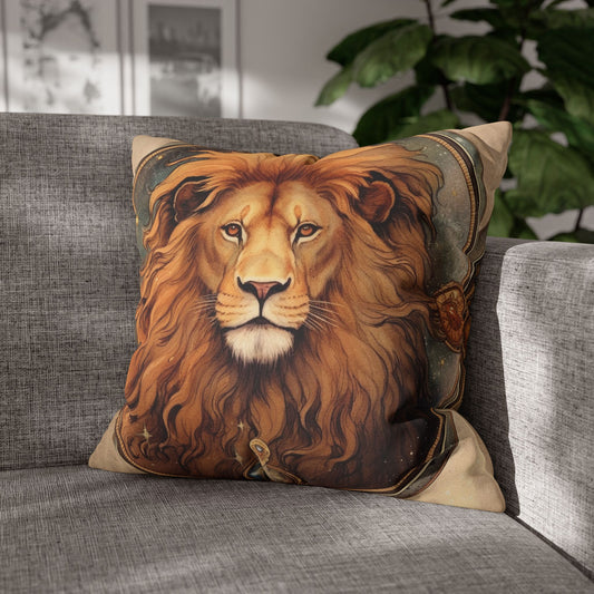 Astrological Leo Sign Vibrant Celestial Cosmic Zodiac - Spun Polyester Square Pillow Case