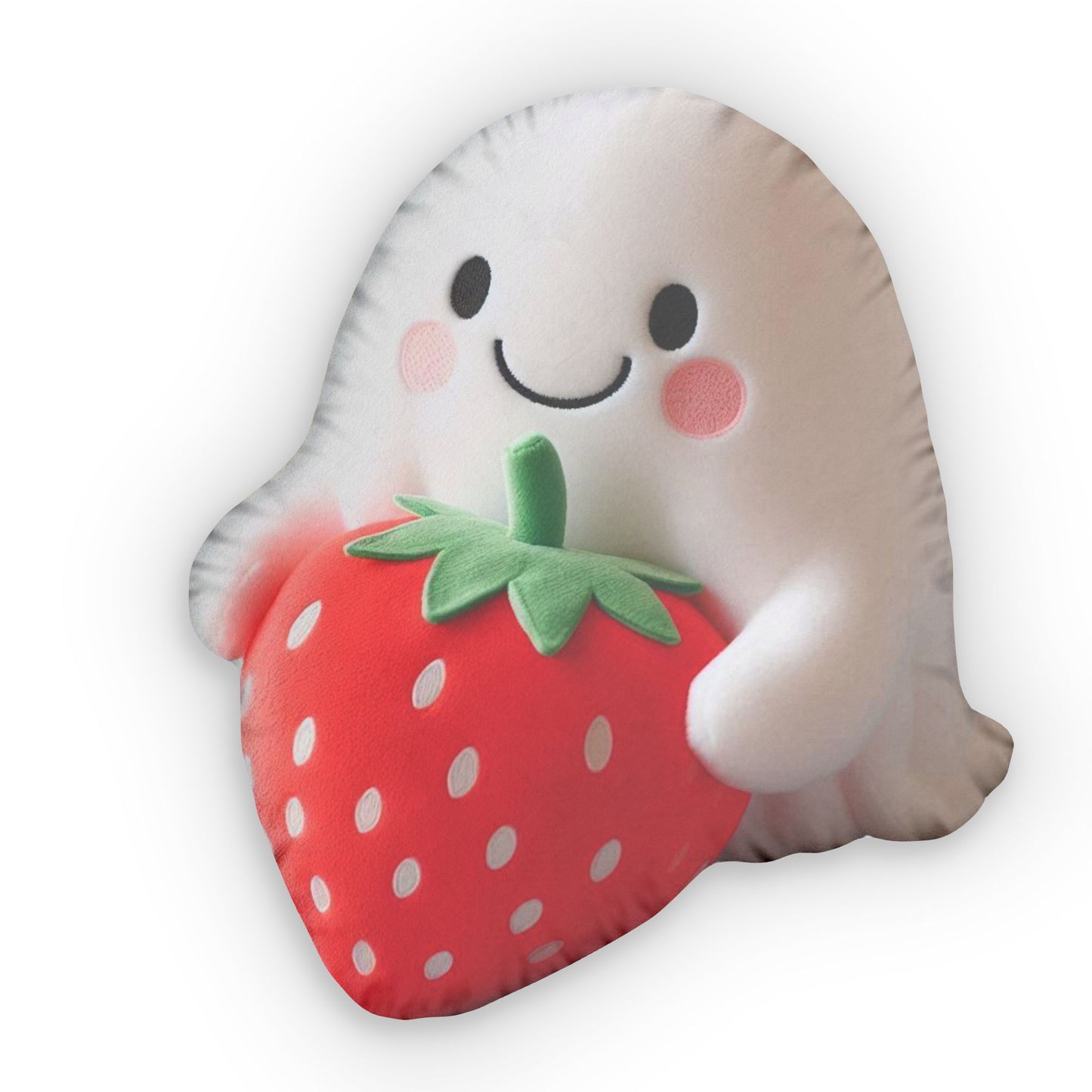 Strawberry Ghost, Halloween Cushion, Plush Shaped Pillow