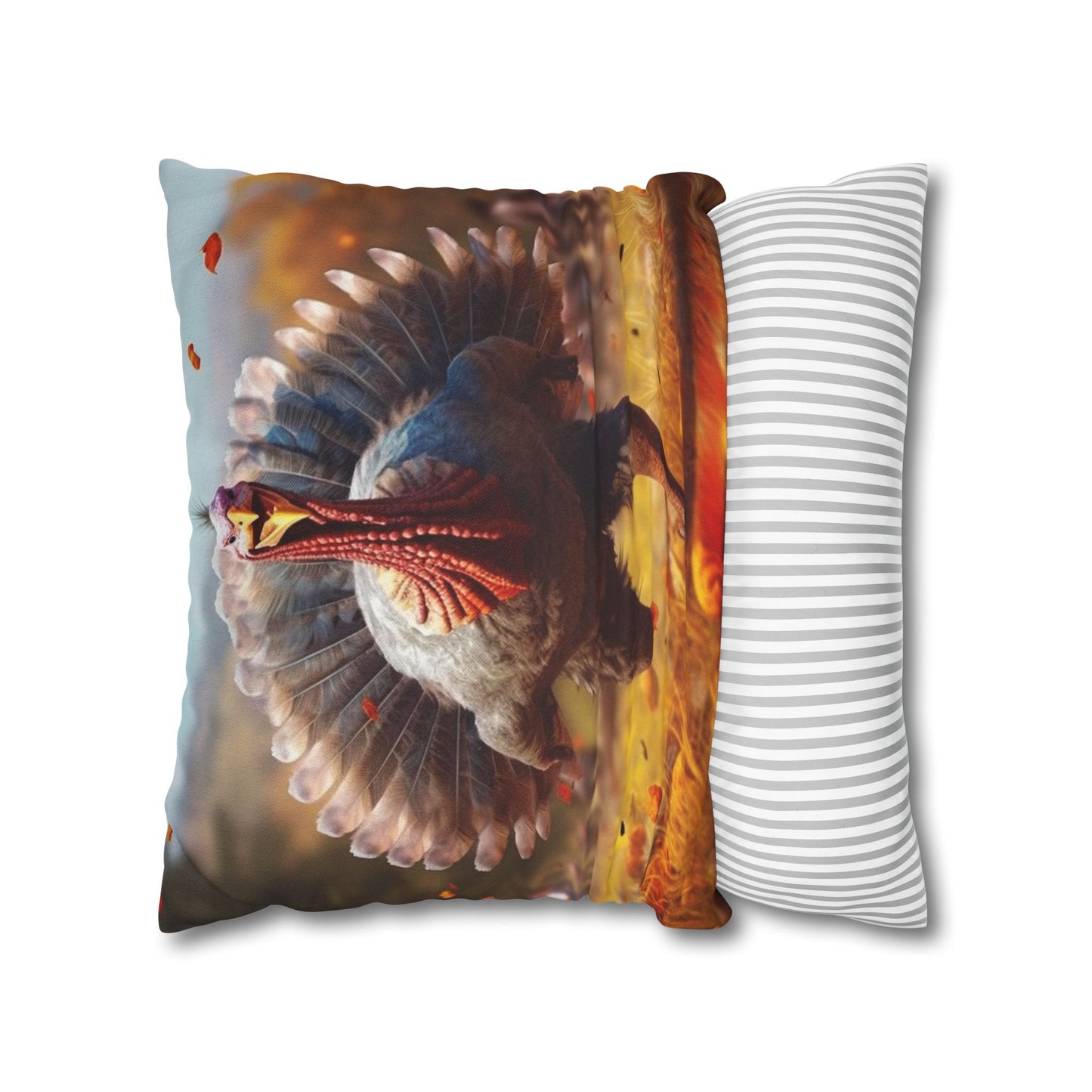 Thanksgiving Trot Turkey Run Athlete Sprint Racer Holiday Feast Dinner - Spun Polyester Square Pillow Case