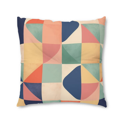 Minimalist Geometric Shapes - Pastel Decor Tufted Floor Pillow, Square