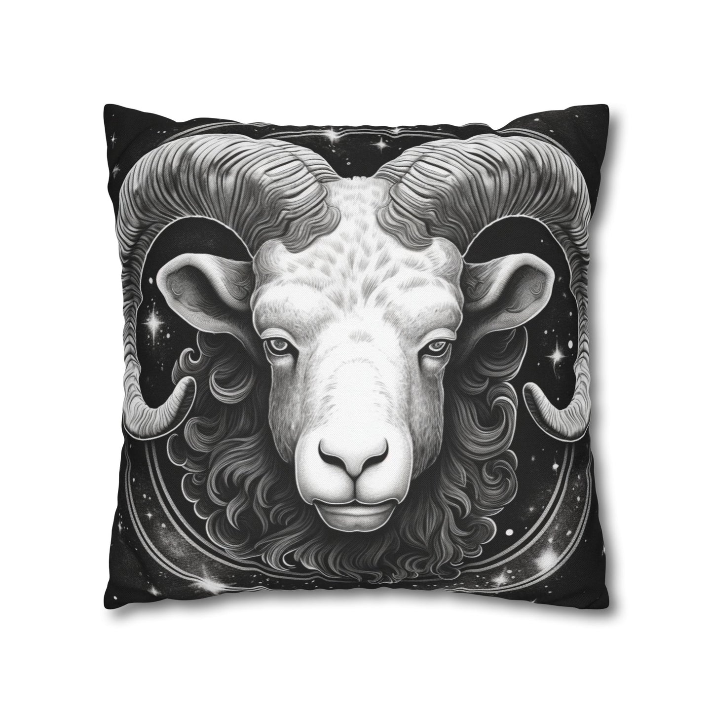 Aries Zodiac Sign Spun Polyester Square Pillow Case, Double Sided Print