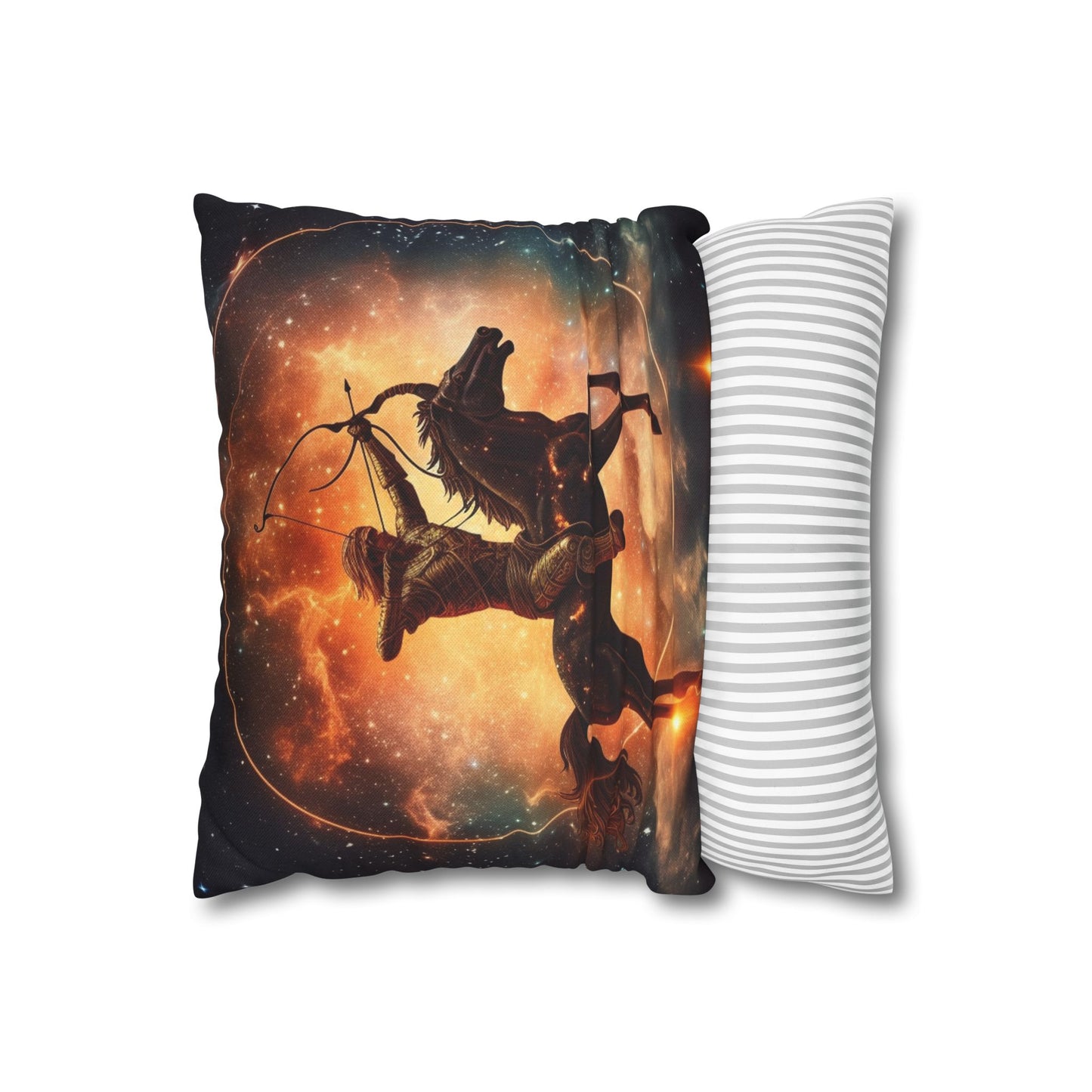 Sagittarius Constellation Totem - Archer in Action Zodiac Symbol - Spun Polyester Square Pillow Case