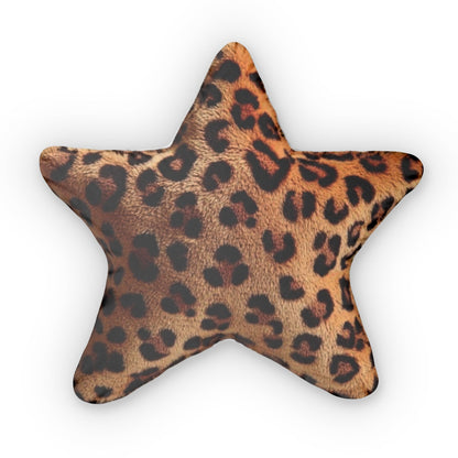 Leopard Pattern Star Plush, Cushion Shaped Pillow