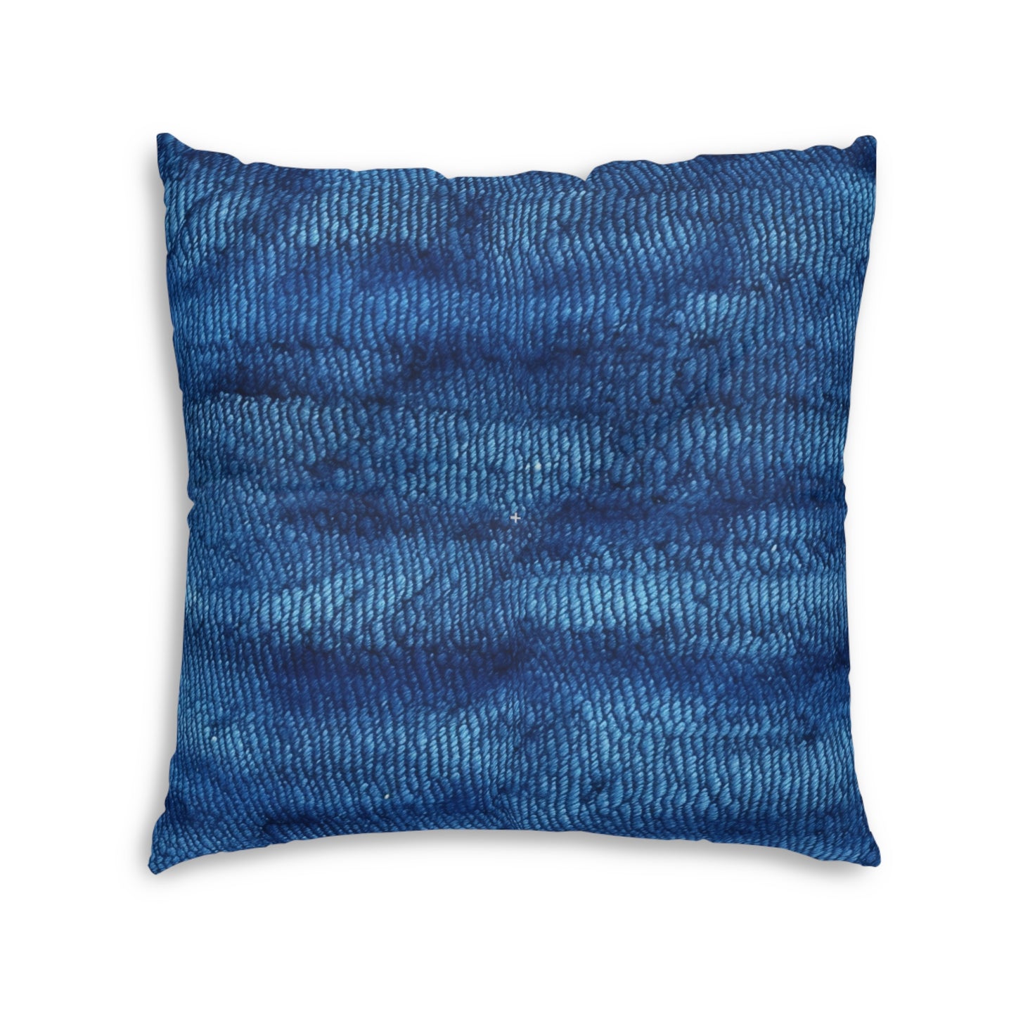 Blue Spectrum: Denim-Inspired Fabric Light to Dark - Tufted Floor Pillow, Square