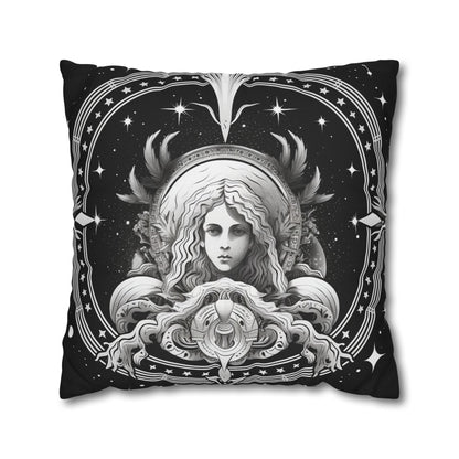 Virgo Zodiac Polyester Square Pillow Case, Indoor, Double Sided Design