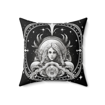 Virgo Zodiac, Maiden Symbol Design, Earth Element, Spun Polyester Square Pillow