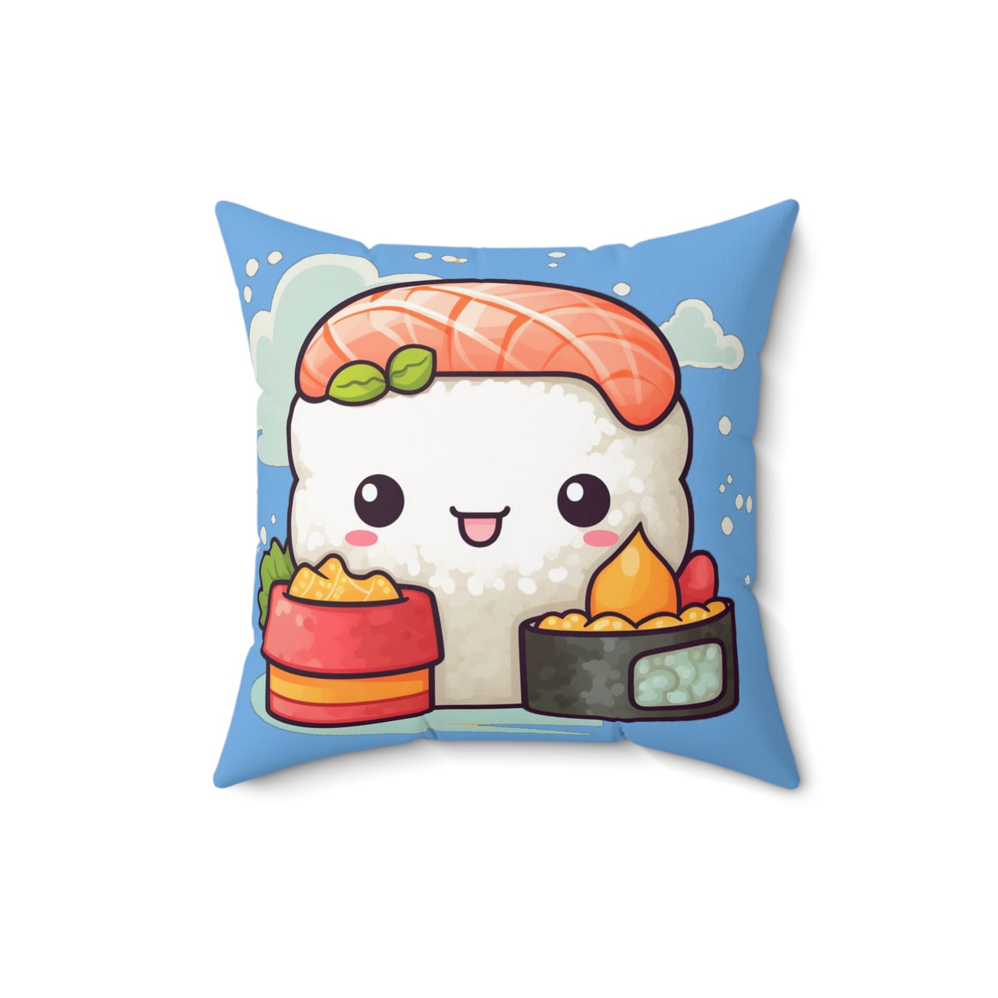 Anime Sushi - Japanese Cute kawaii - Otaku Gift - Spun Polyester Square Pillow