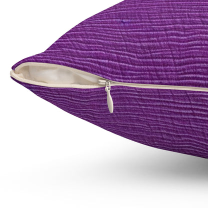 Violet/Plum/Purple: Denim-Inspired Luxurious Fabric - Spun Polyester Square Pillow