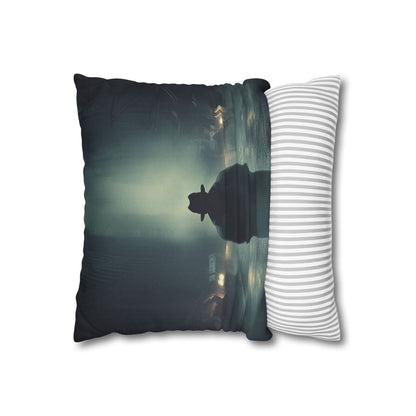 Mystery Detective Alley - Noir Book Cover Artwork Spun Polyester Square Pillow Case