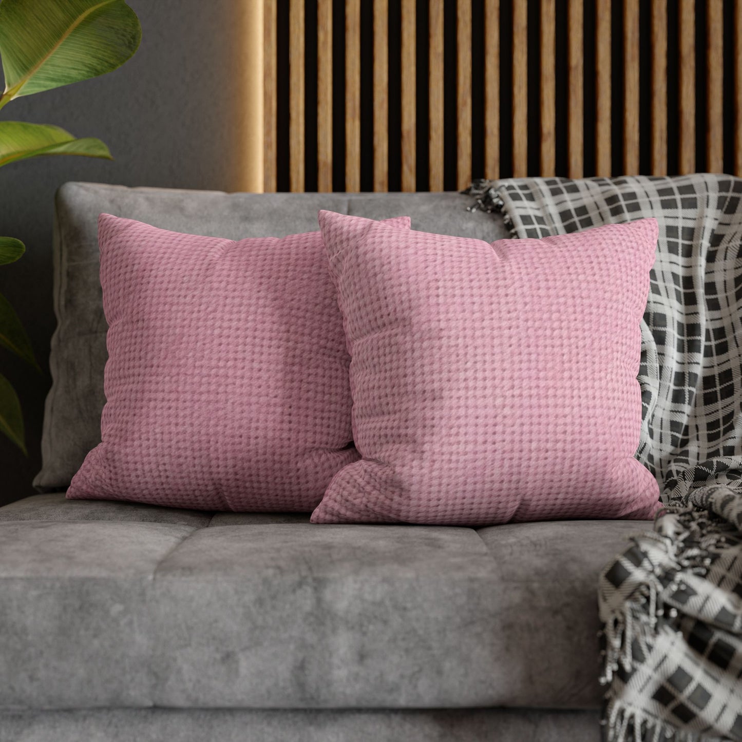 Blushing Garment Dye Pink: Denim-Inspired, Soft-Toned Fabric - Spun Polyester Square Pillow Case