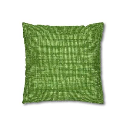 Olive Green Denim-Style: Seamless, Textured Fabric - Spun Polyester Square Pillow Case