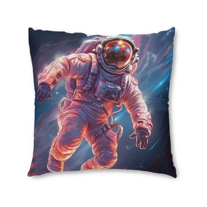 Astronaut Outer Space - Galaxy Starfield Art - Tufted Floor Pillow, Square