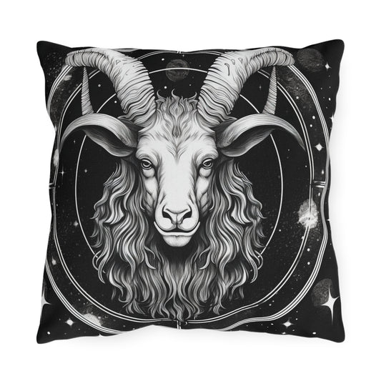 Capricorn Zodiac UV-Resistant Outdoor Pillow, Water-Resistant, Spun Polyester