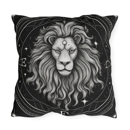 Leo Zodiac UV-Resistant Outdoor Pillow, Water-Resistant, Spun Polyester