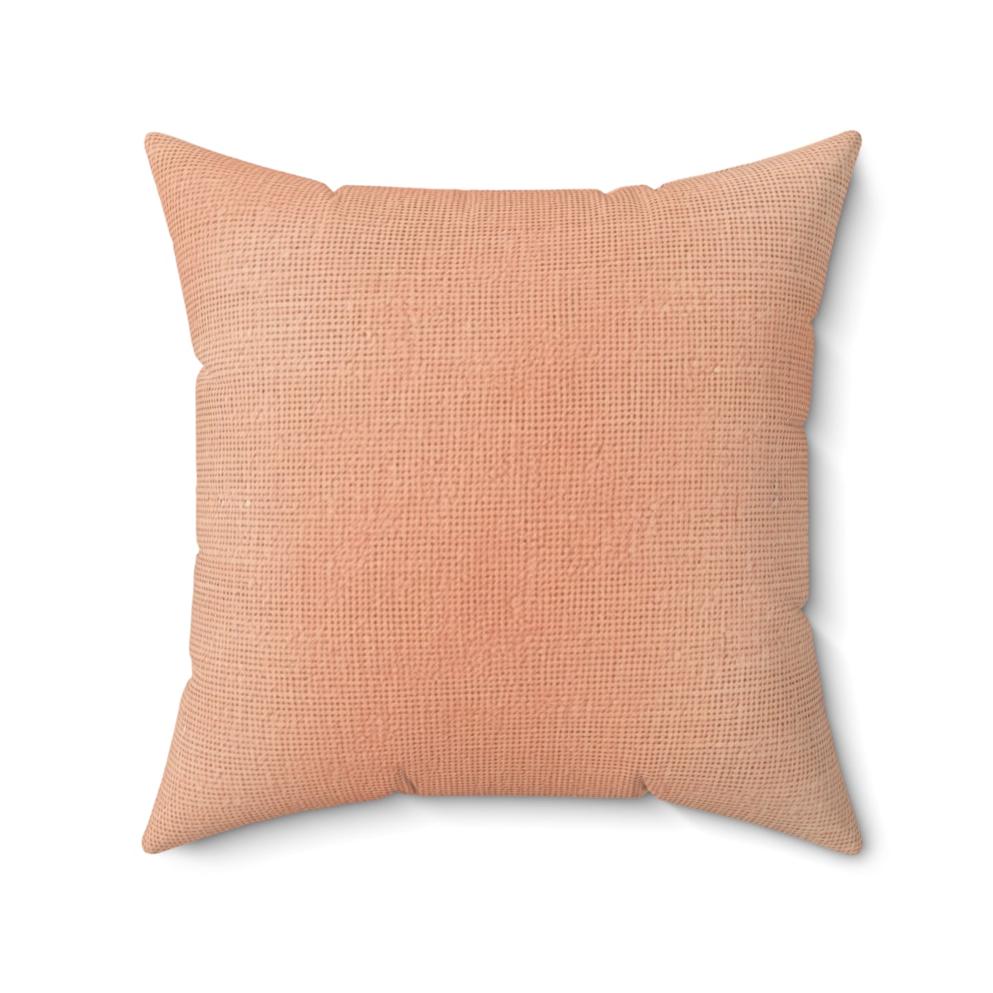 Soft Pink-Orange Peach: Denim-Inspired, Lush Fabric - Spun Polyester Square Pillow